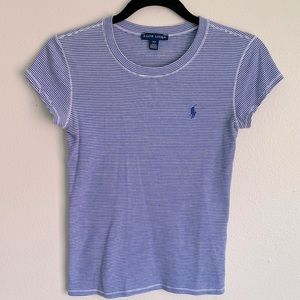 Ralph Lauren Blue Striped Baby Tee
